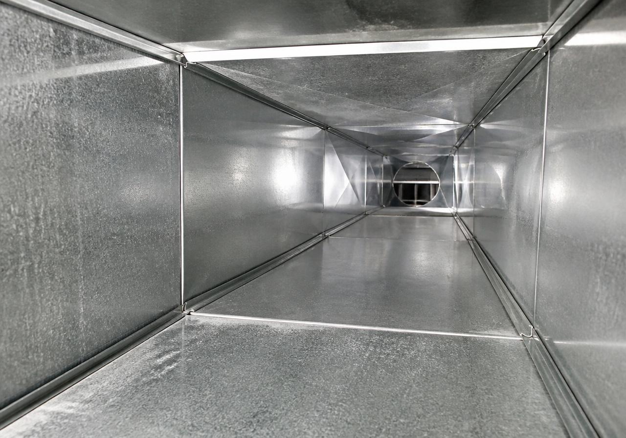 Main supply duct interior — after cleaning
