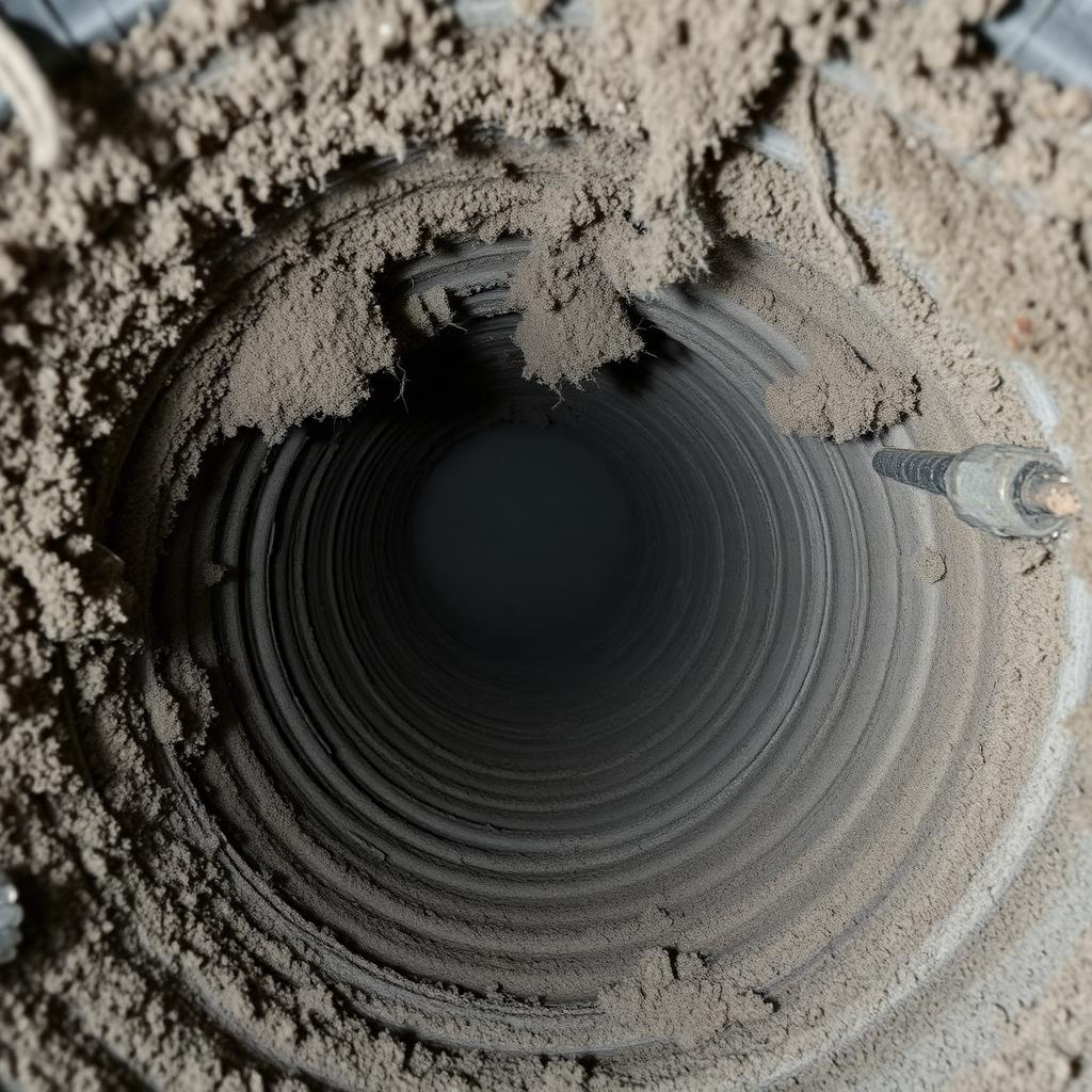 Galvanized sheet metal duct interior — pet hair and dust removed — before cleaning